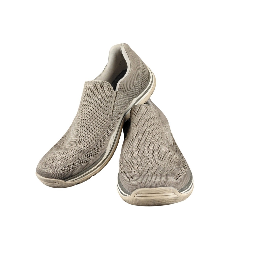 Skechers Relaxed Fit Air Cooled Memory Foam Men's Taupe Slip On Sneakers Sz 10.5